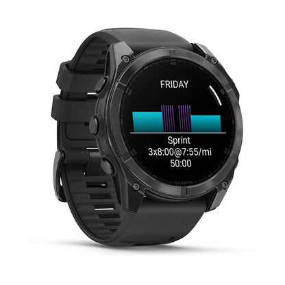 Garmin Fenix ​​8, 51 mm AMOLED, gris ardoise avec bracelet en silicone noir (010-02905-00)