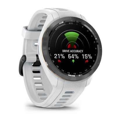 Garmin Approach S70, 42 mm Black/Peach Ceramic Bezel with White Silicone Band (010-02746-00)