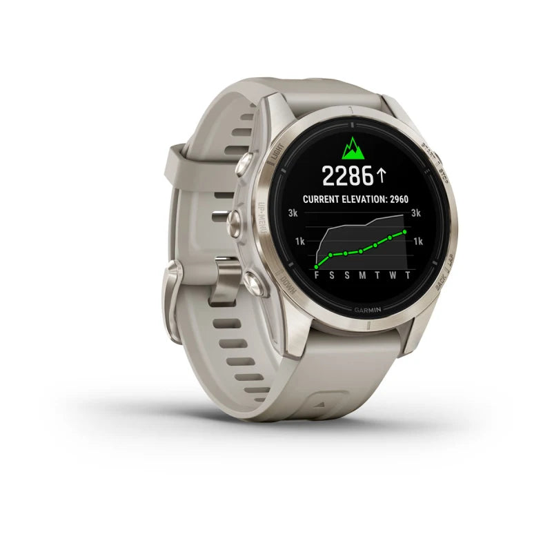 Garmin Epix Pro (Gen 2), edición zafiro de 42 mm, dorado suave con correa color arena claro (010-02802-10)