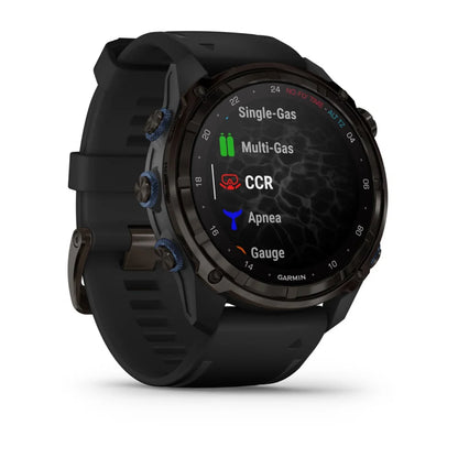 Garmin Descent Mk3i, 51 mm Carbon Gray DLC Titanium with Black Silicone Band and Descent T2 Transceiver