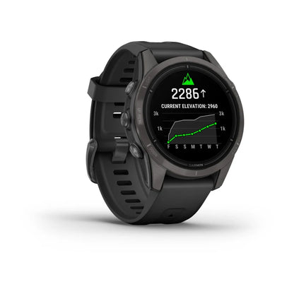 Garmin Epix Pro (Gen 2), 42 mm Sapphire Edition Carbon Gray DLC Titanium avec bracelet noir (010-02802-14)