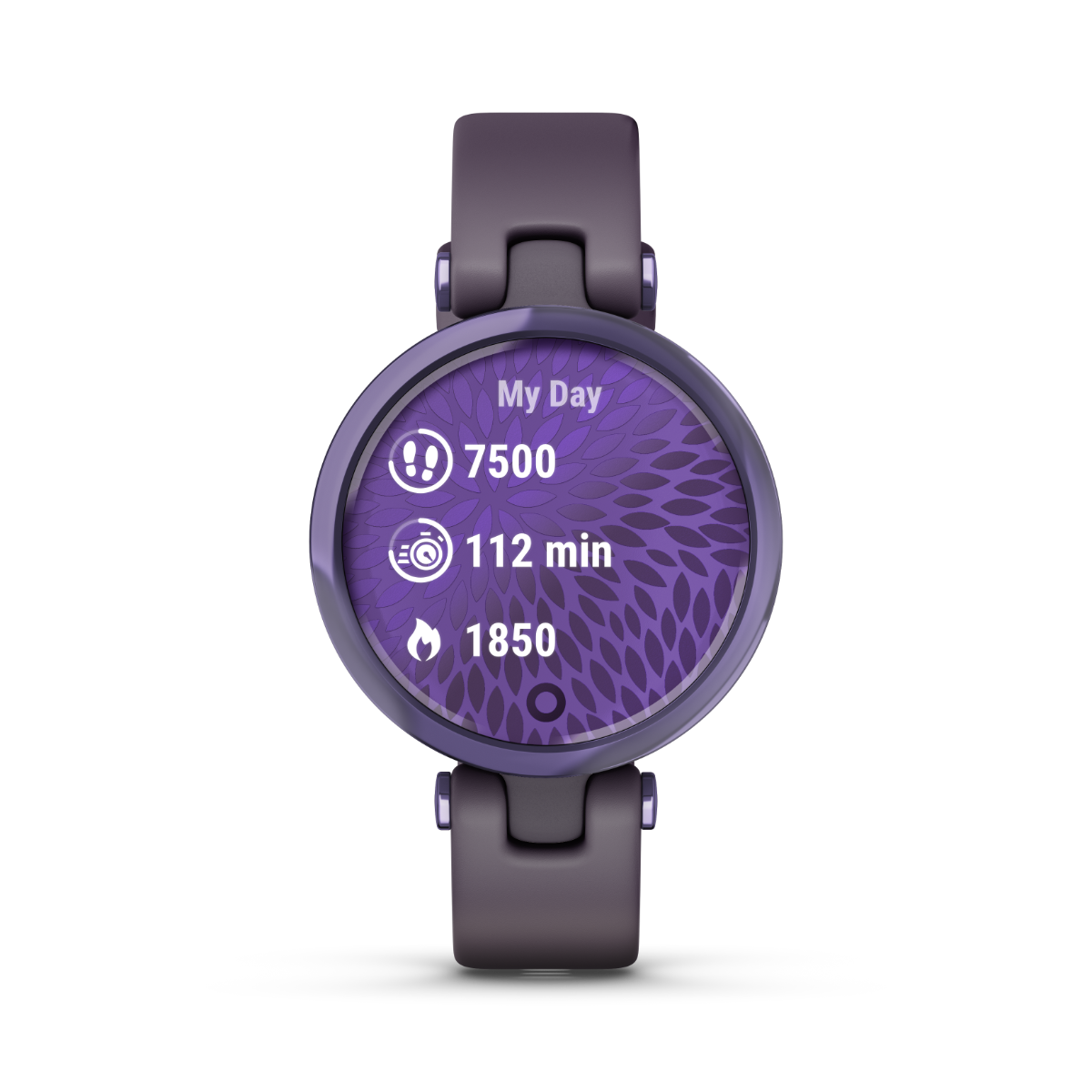 Garmin Lily - Sport Edition - Reloj con bisel en orquídea medianoche, caja en orquídea oscura y correa de silicona (010-02384-02)