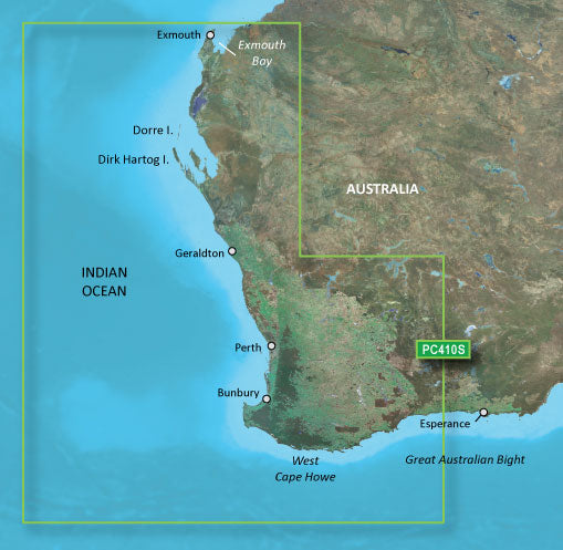 Garmin Australia, Esperance to Exmouth Bay Coastal Charts BlueChart g3 Vision | VPC410S | microSD/SD