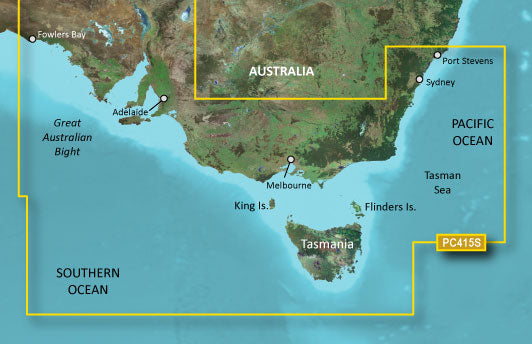 Garmin Australia, Port Stephens to Fowlers Bay Coastal Charts BlueChart g3 | HXPC415S | microSD/SD