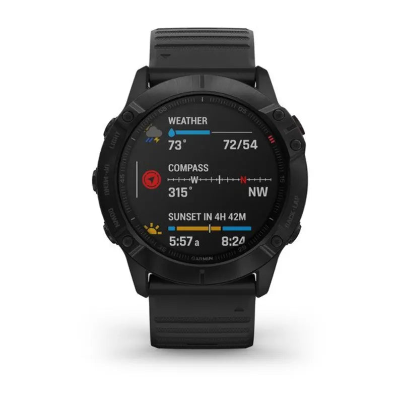 Garmin Fenix 6X Pro, Black with Black Band (Garmin Certified Refurbished)