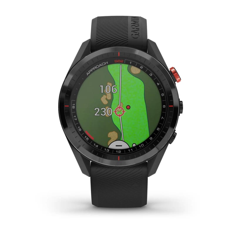 Garmin Approach S62 Black Ceramic Bezel with Black Silicone Band (Garmin Certified Refurbished)