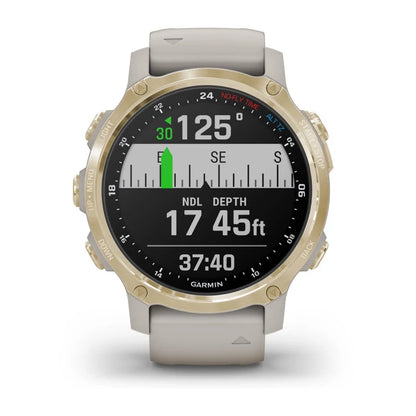 Garmin Descent Mk2S Light Gold with Light Sand Silicone Band (Garmin Certified Refurbished)