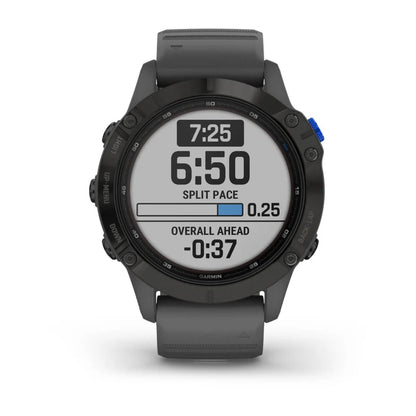 Garmin Fēnix 6, Pro Solar Edition, color negro y correa gris pizarra (reacondicionado certificado por Garmin) 