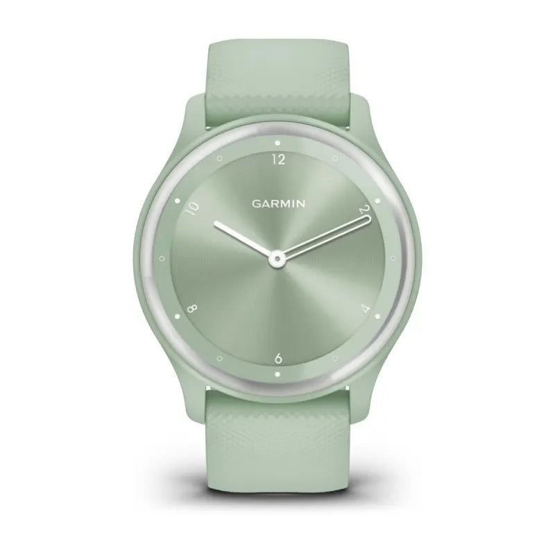 Estuche y correa de silicona con detalles plateados en color menta para Garmin Vívomove Sport (reacondicionado certificado por Garmin) 