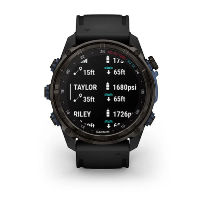 Garmin Descent Mk3i, 51 mm Carbon Gray DLC Titanium with Black Silicone Band and Descent T2 Transceiver