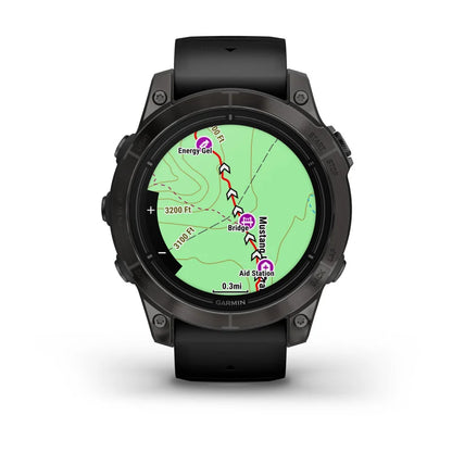 Garmin Epix Pro (Gen 2), 47 mm Edición Zafiro, titanio DLC gris carbono con correa negra (010-02803-10)