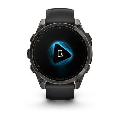 Garmin Fenix ​​8, 47 mm AMOLED Zafiro, titanio DLC gris carbono con correa de silicona negra/gris guijarro (010-02904-20)