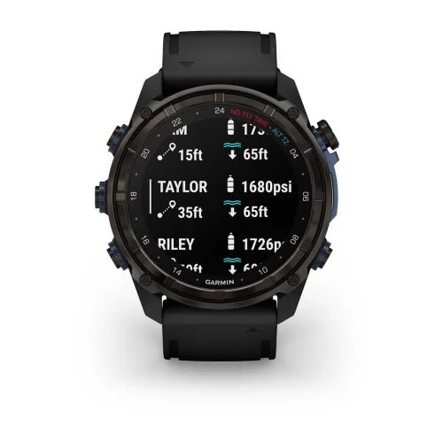 Garmin Descent Mk3i, 51 mm, titanio DLC gris carbono con correa de silicona negra (010-02752-10)