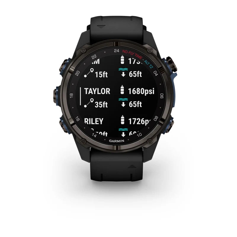 Garmin Descent Mk3i, 43 mm, titanio DLC gris carbono con correa de silicona negra (010-02753-10)