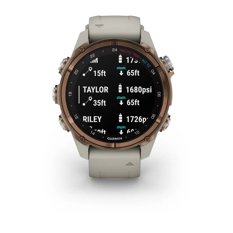 Garmin Descent Mk3i, 43 mm Bronze PVD Titanium with French Gray Silicone Band and Descent T2 Transceiver