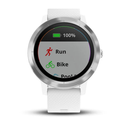 Garmin Vivoactive 3, White with Stainless Steel (Garmin Certified Refurbished)