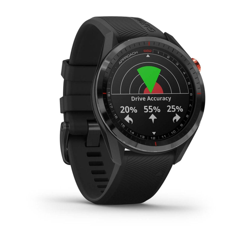 Garmin Approach S62 Black Ceramic Bezel with Black Silicone Band (Garmin Certified Refurbished)