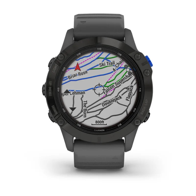 Garmin Fēnix 6, Pro Solar Edition, color negro y correa gris pizarra (reacondicionado certificado por Garmin) 