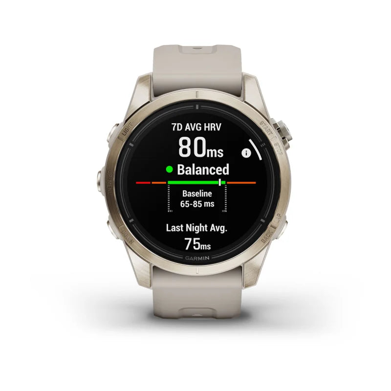 Garmin Epix Pro (Gen 2), edición zafiro de 42 mm, dorado suave con correa color arena claro (010-02802-10)