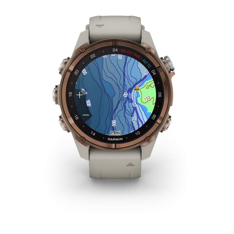 Garmin Descent Mk3i, 43 mm Bronze PVD Titanium with French Gray Silicone Band and Descent T2 Transceiver