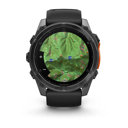 Garmin Fenix ​​8, 51 mm AMOLED, gris ardoise avec bracelet en silicone noir (010-02905-00)