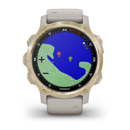 Garmin Descent Mk2S Light Gold with Light Sand Silicone Band (Garmin Certified Refurbished)