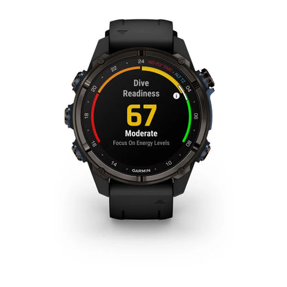 Garmin Descent Mk3i, 43 mm, titanio DLC gris carbono con correa de silicona negra (010-02753-10)