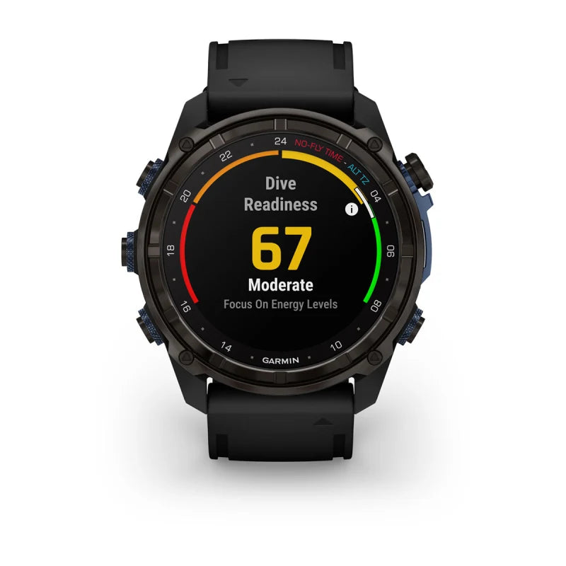 Garmin Descent Mk3i, 51 mm Carbon Gray DLC Titanium with Black Silicone Band and Descent T2 Transceiver