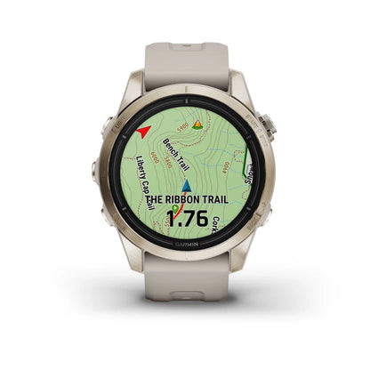 Garmin Epix Pro (Gen 2), edición zafiro de 42 mm, dorado suave con correa color arena claro (010-02802-10)