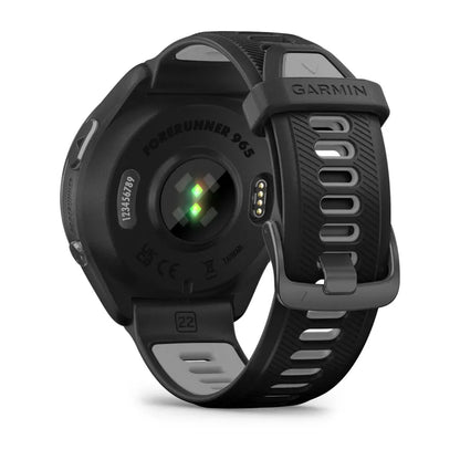 Garmin Forerunner 965, Carbon Gray DLC Titanium Bezel with Black Case and Black/Powder Gray Silicone Band (010-02809-00)