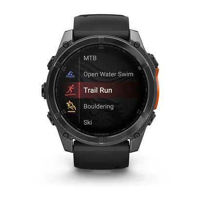 Garmin Fenix ​​8, 51 mm AMOLED, gris ardoise avec bracelet en silicone noir (010-02905-00)