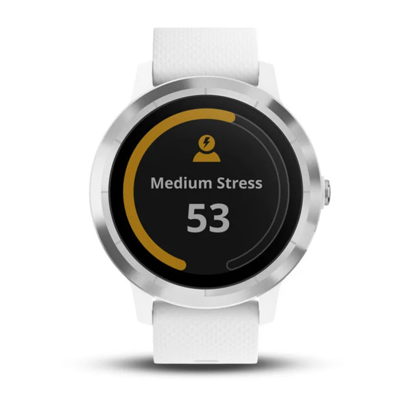 Garmin Vivoactive 3, White with Stainless Steel (Garmin Certified Refurbished)