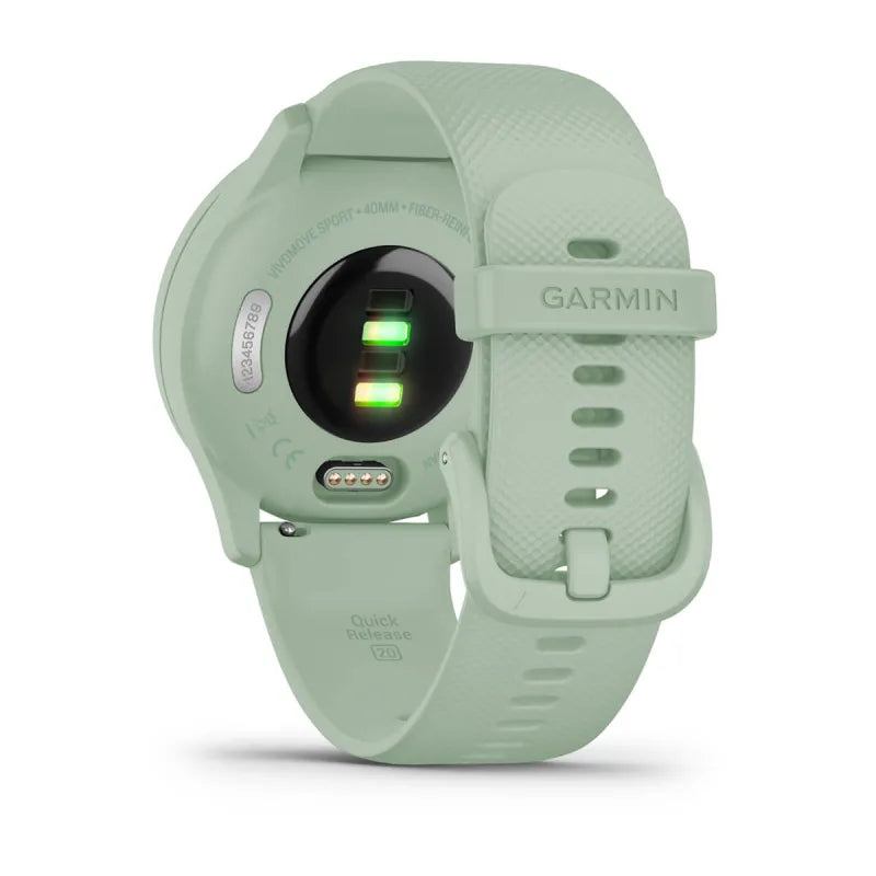 Estuche y correa de silicona con detalles plateados en color menta para Garmin Vívomove Sport (reacondicionado certificado por Garmin) 