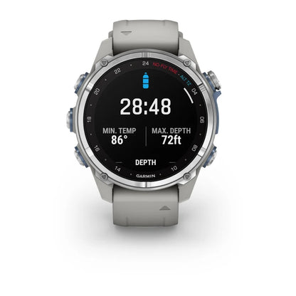 Garmin Descent Mk3, 43 mm, acero inoxidable con correa de silicona gris niebla (010-02753-03)