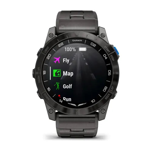 Garmin D2 Mach 1 Pro, reloj inteligente Aviator de 51 mm con pulsera de titanio ventilada (010-02804-80)