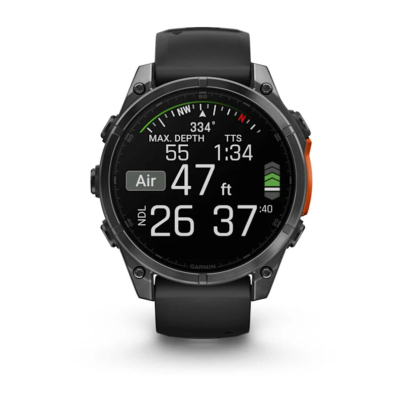 Garmin Fenix ​​8, 47 mm AMOLED, gris pizarra con correa de silicona negra (010-02904-00)