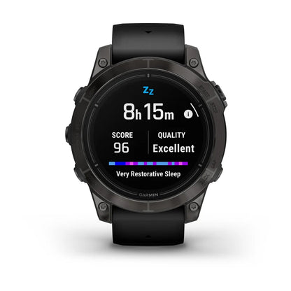 Garmin Epix Pro (Gen 2), 47 mm Edición Zafiro, titanio DLC gris carbono con correa negra (010-02803-10)