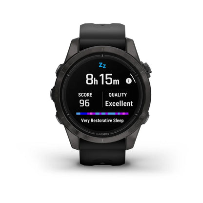 Garmin Epix Pro (Gen 2), 42 mm Sapphire Edition Carbon Gray DLC Titanium avec bracelet noir (010-02802-14)