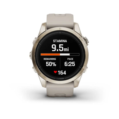 Garmin Epix Pro (Gen 2), edición zafiro de 42 mm, dorado suave con correa color arena claro (010-02802-10)