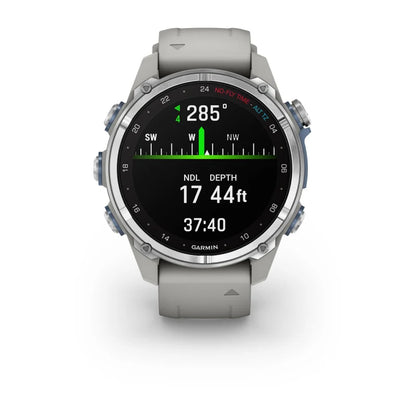 Garmin Descent Mk3, 43 mm, acero inoxidable con correa de silicona gris niebla (010-02753-03)