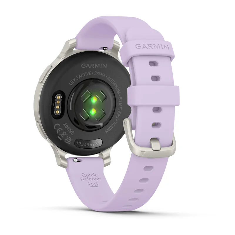 Garmin Lily 2 Active Silver con correa de silicona en color morado jazmín (010-02891-01)