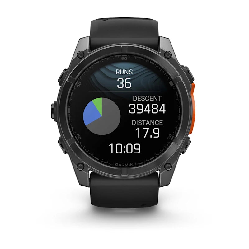 Garmin Fenix ​​8, 51 mm AMOLED, gris ardoise avec bracelet en silicone noir (010-02905-00)