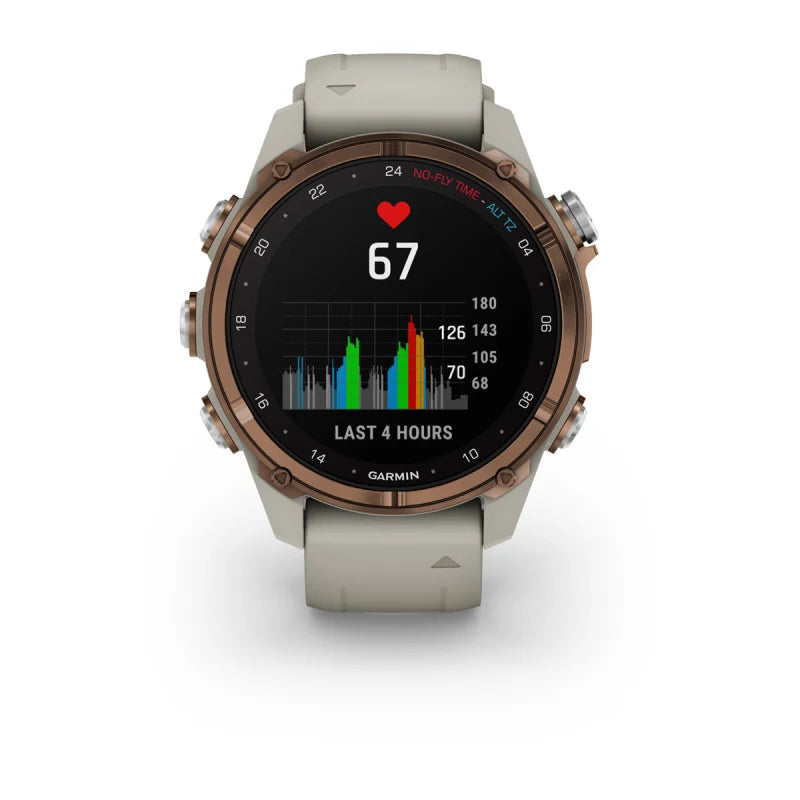 Garmin Descent Mk3i, 43 mm Bronze PVD Titanium with French Gray Silicone Band and Descent T2 Transceiver