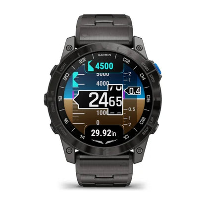 Garmin D2 Mach 1 Pro, reloj inteligente Aviator de 51 mm con pulsera de titanio ventilada (010-02804-80)