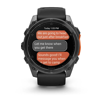 Garmin Fenix ​​8, 51 mm AMOLED, gris ardoise avec bracelet en silicone noir (010-02905-00)