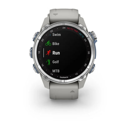 Garmin Descent Mk3, 43 mm, acero inoxidable con correa de silicona gris niebla (010-02753-03)