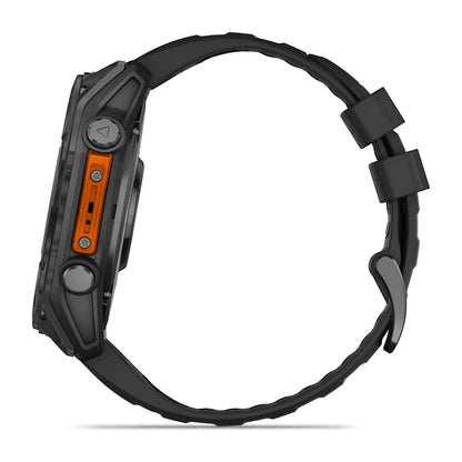 Garmin Fenix ​​8, 51 mm AMOLED, gris ardoise avec bracelet en silicone noir (010-02905-00)