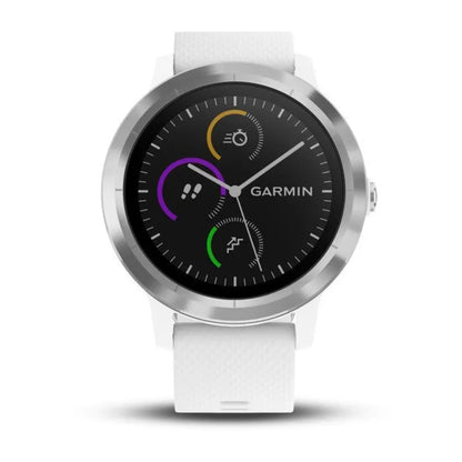 Garmin Vivoactive 3, White with Stainless Steel (Garmin Certified Refurbished)