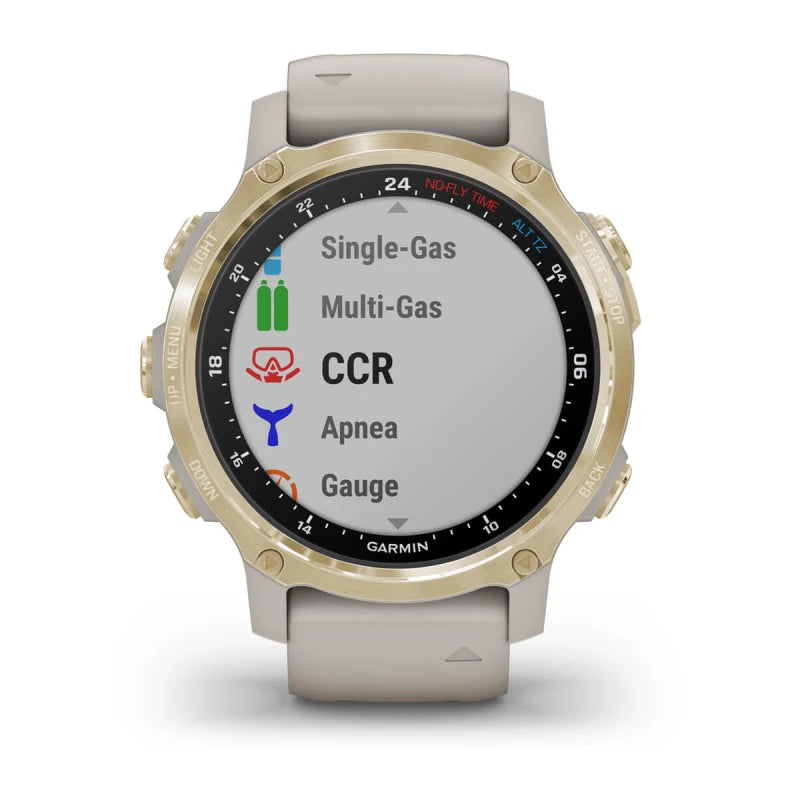 Garmin Descent Mk2S Light Gold with Light Sand Silicone Band (Garmin Certified Refurbished)