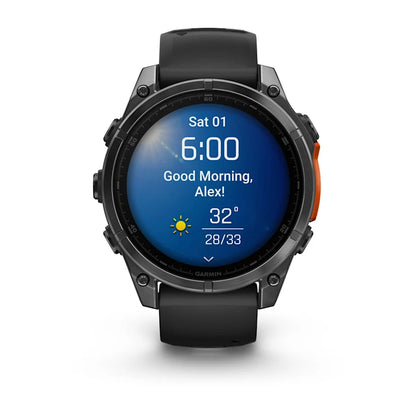 Garmin Fenix ​​8, 47 mm AMOLED, gris pizarra con correa de silicona negra (010-02904-00)